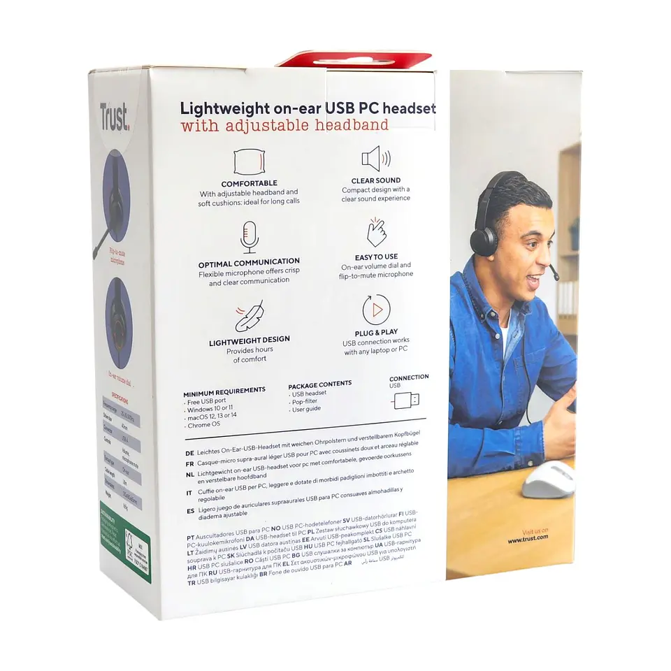 Audífonos con Cable USB Ayda para PC Headset Trust 25088 8