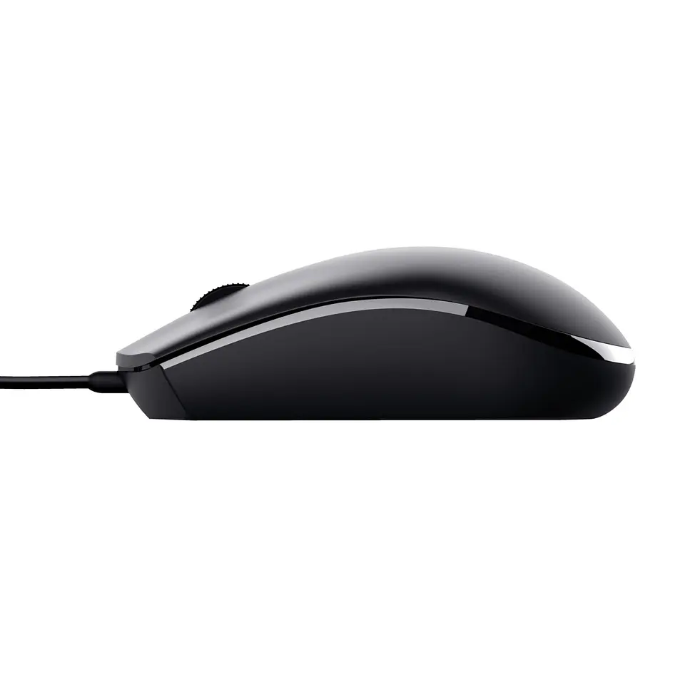 Mouse Óptico Con Cable USB Ambidiestro Basi Trust Negro 2