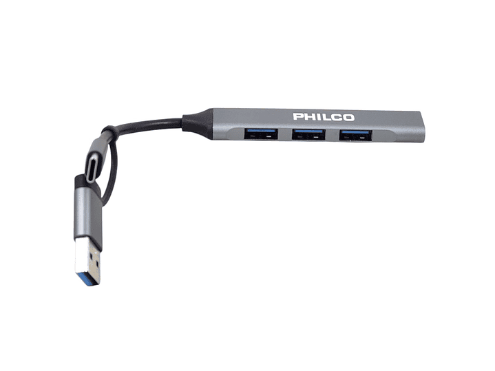 Hub 4 Puertos Usb 3.0 A Tipo C Philco 37186 3