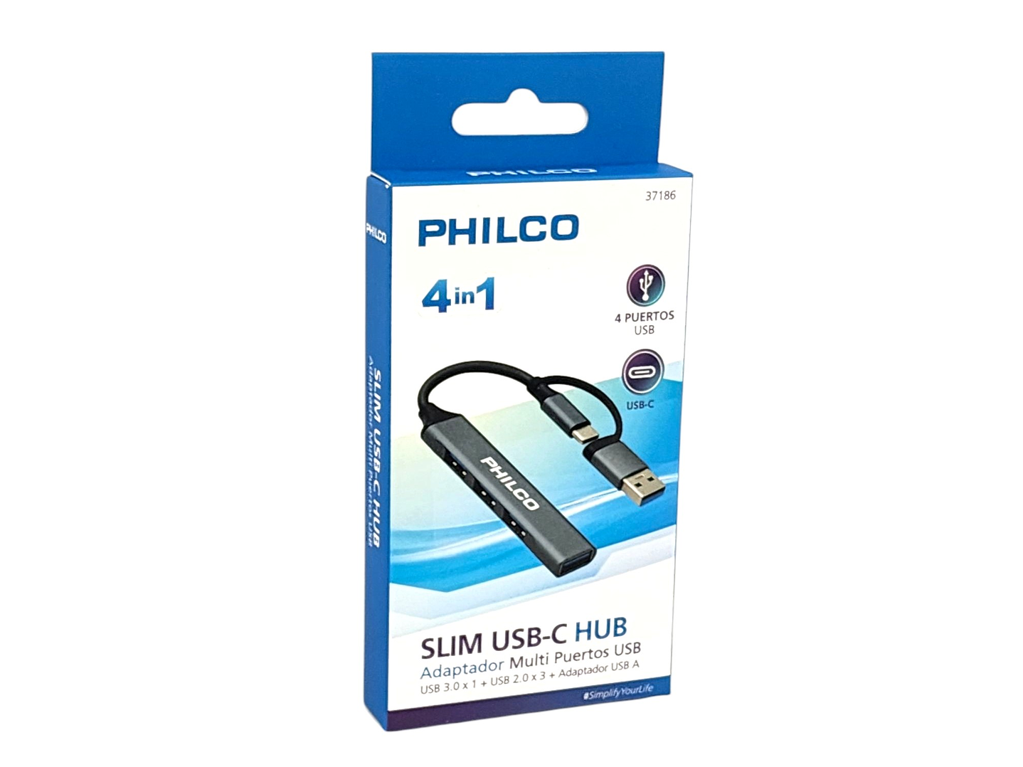 Hub 4 Puertos Usb 3.0 A Tipo C Philco 37186 6