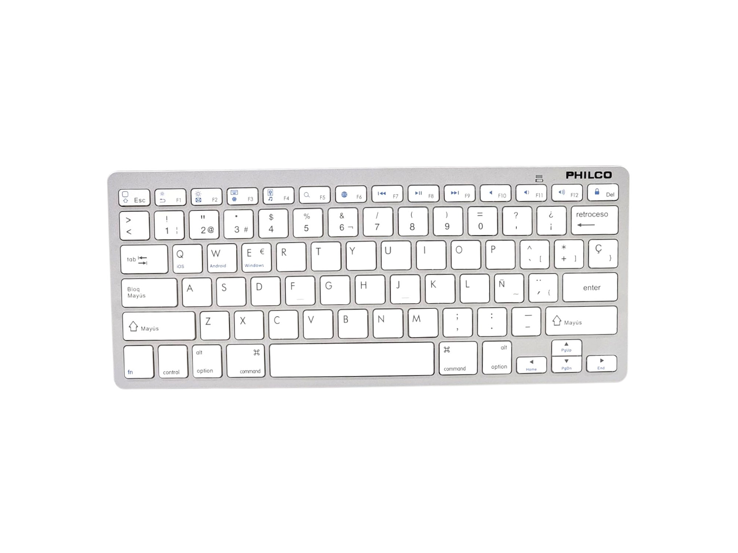 Teclado Inalámbrico Bt Ultra Slim AP382 Blanco Philco 1
