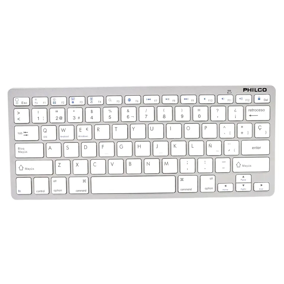 Teclado Inalámbrico Bt Ultra Slim AP382 Blanco Philco 1