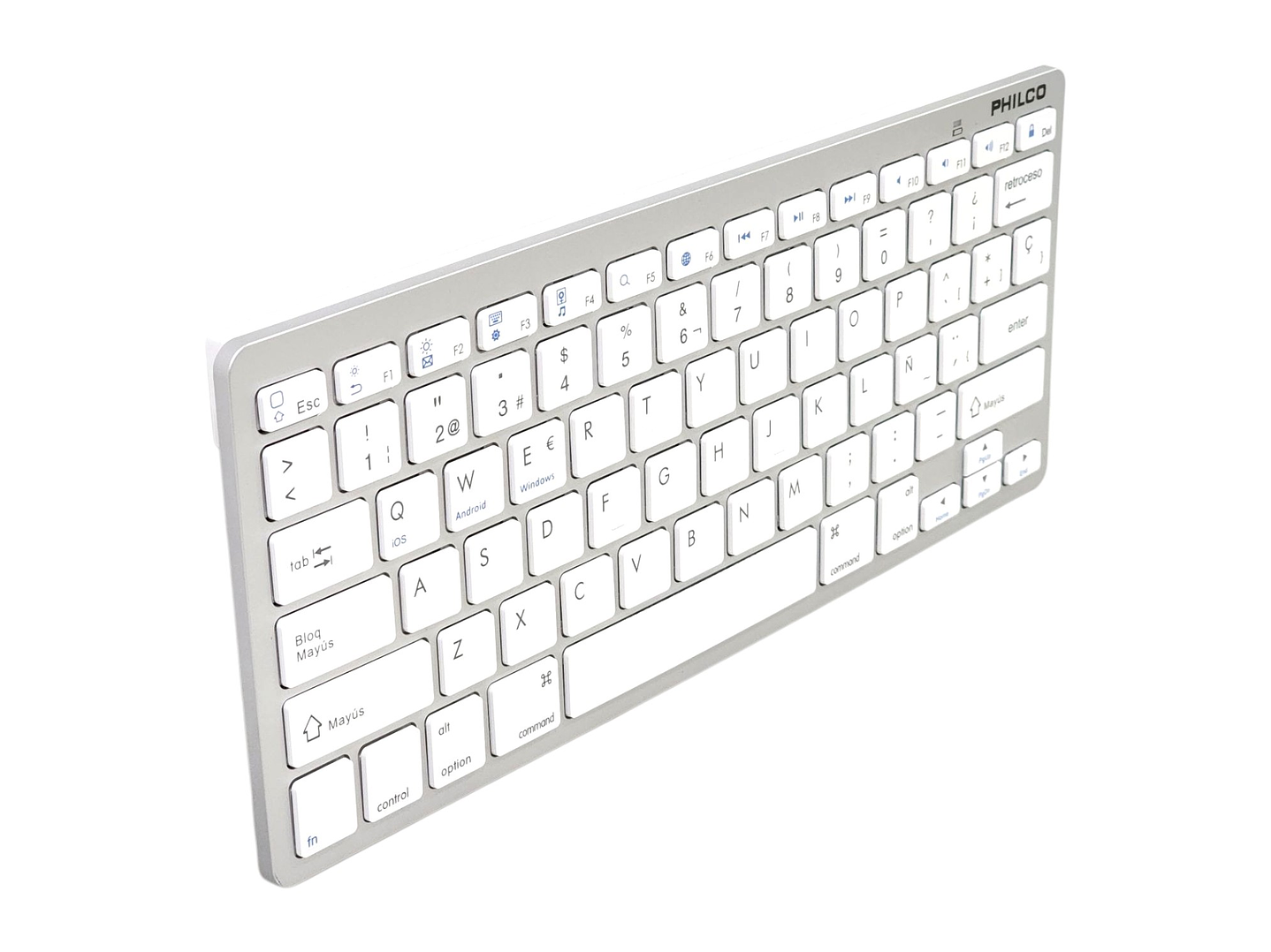 Teclado Inalámbrico Bt Ultra Slim AP382 Blanco Philco 2