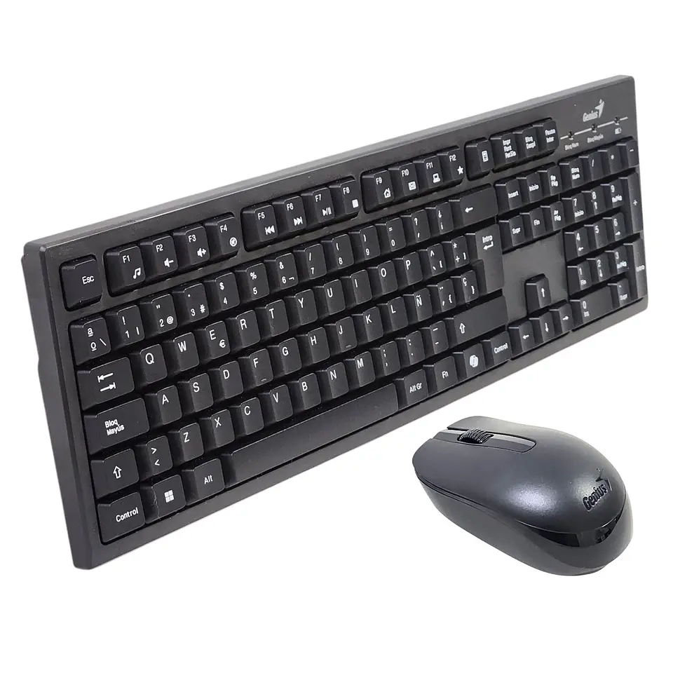 Kit Teclado y Mouse Inalámbrico KM-8101 Negro Genius 1