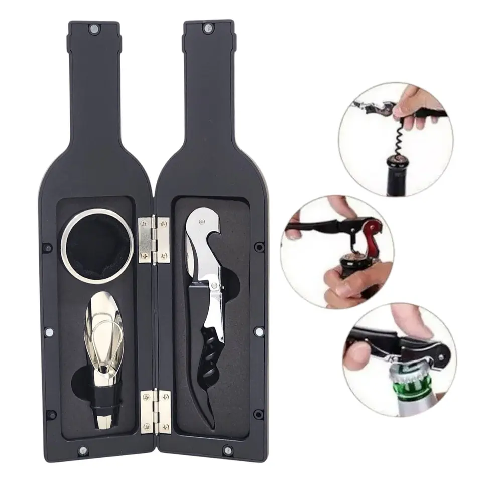 Set Accesorios Juego De Abridor Botellas Vino 3 Pz 16448 4