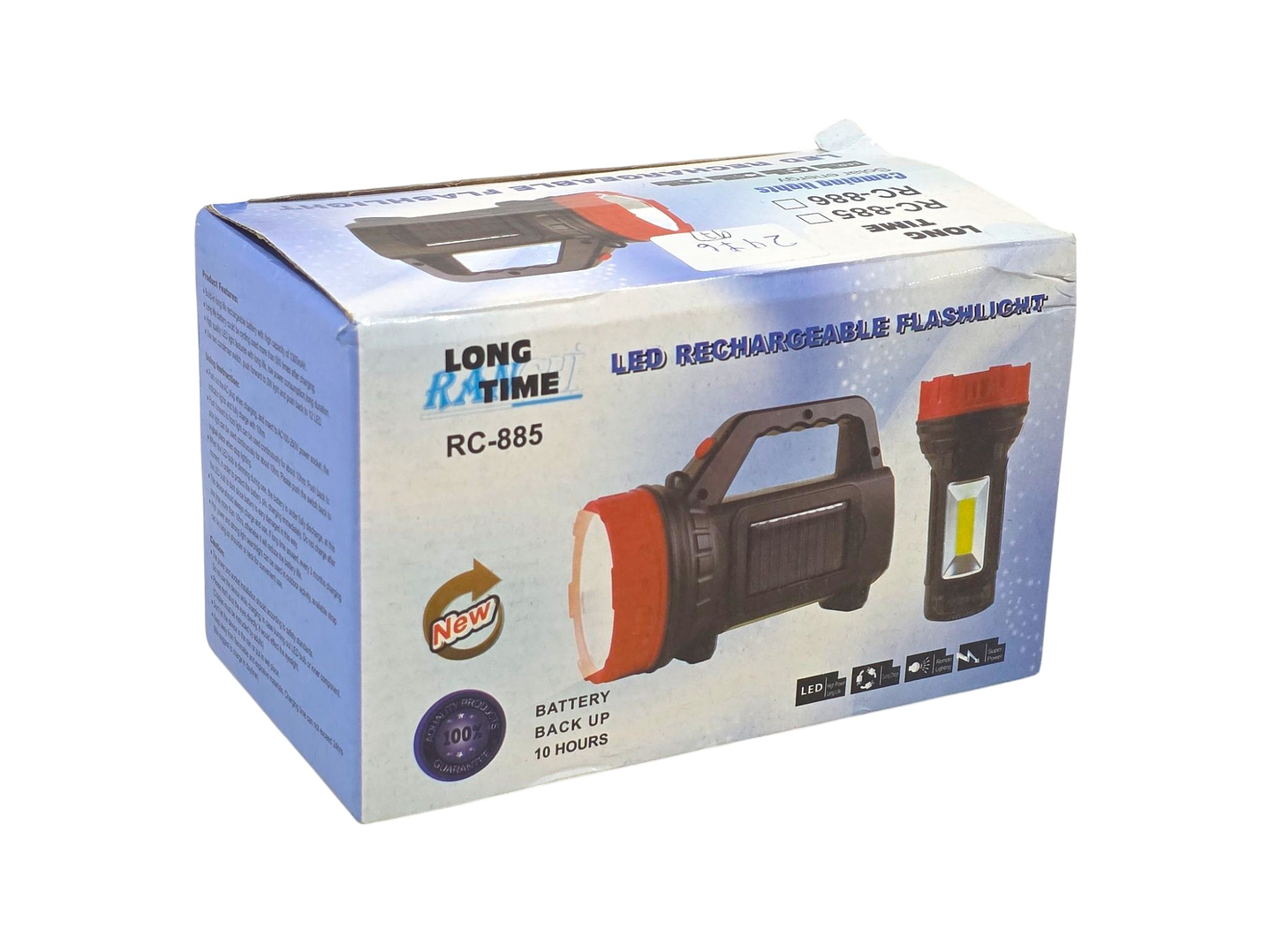Linterna Recargable Solar 2 en 1 De Mano RC-886 8