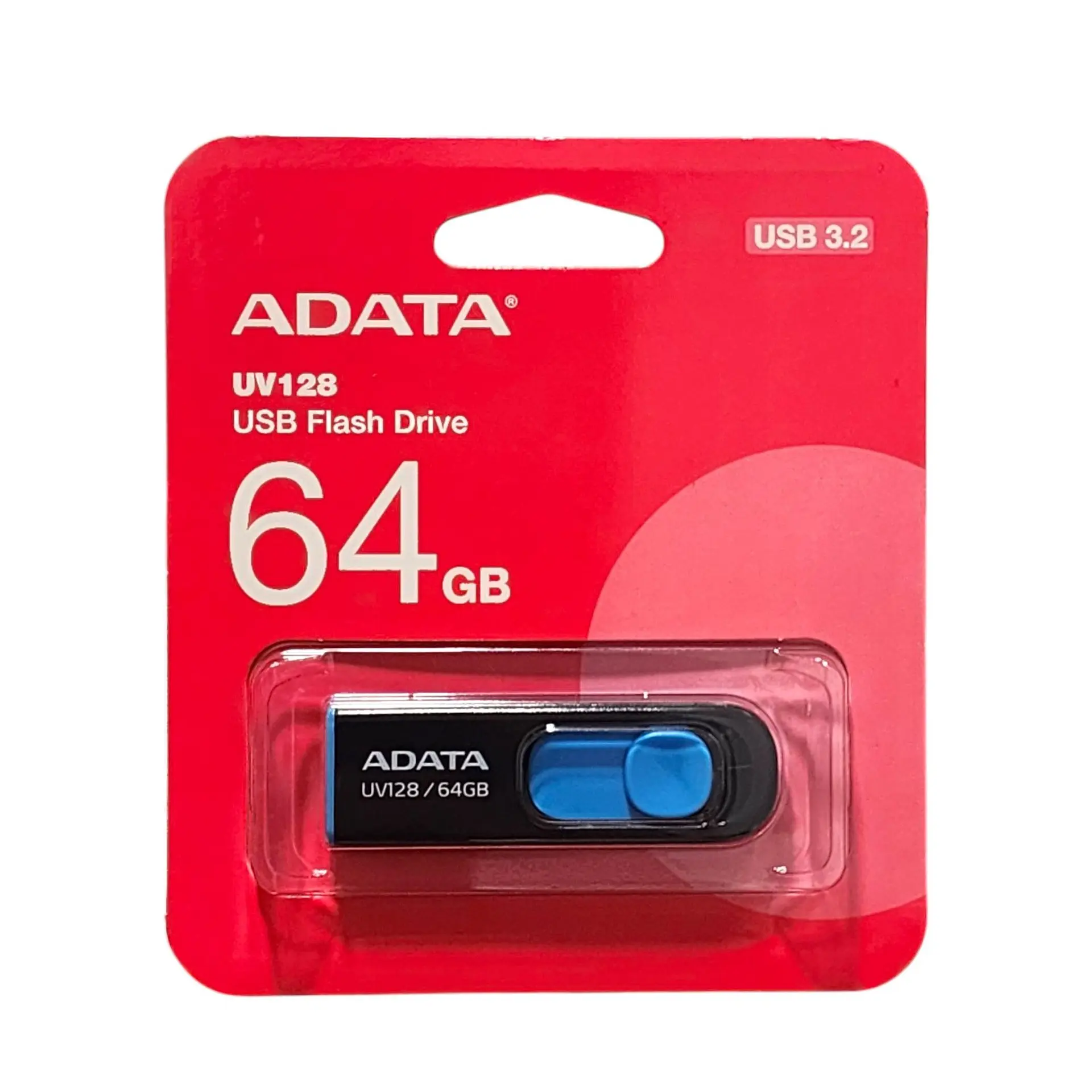 Pendrive Adata UV128 64gb 3.2 Gen 1 Negro/Azul Retráctil 4
