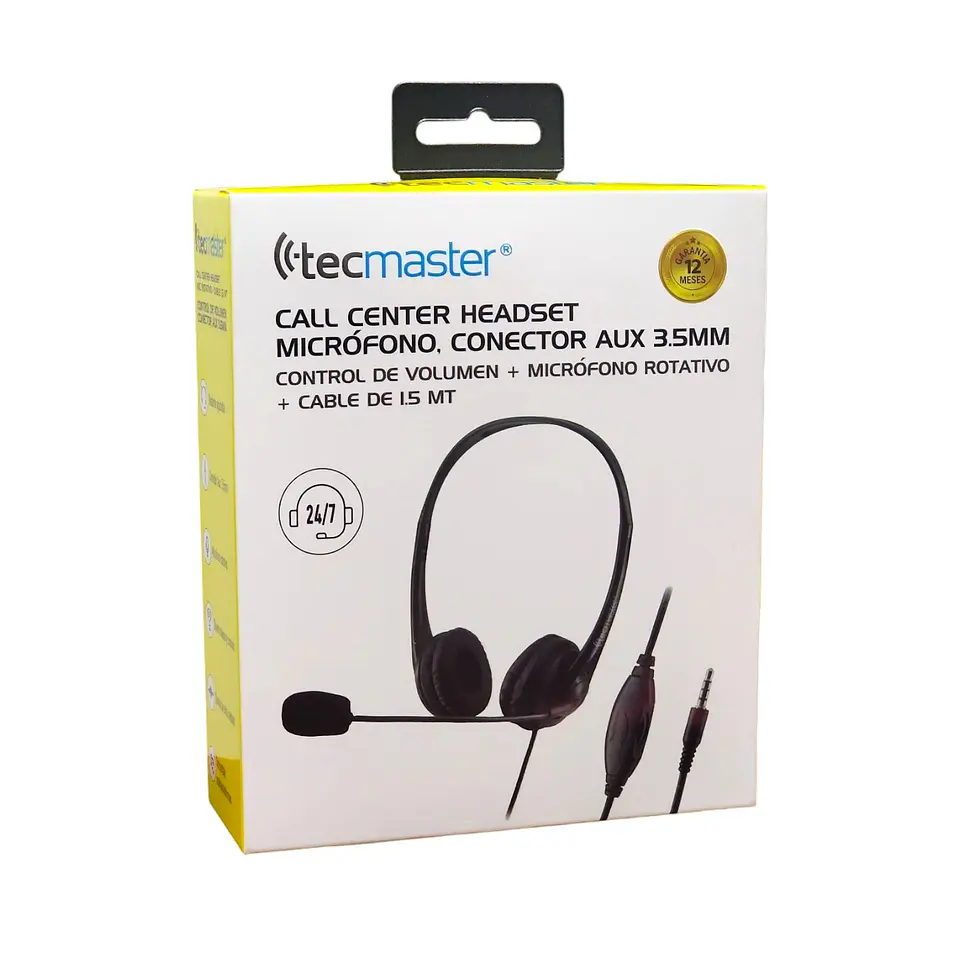 Auriculares Call-Center Micrófono 3.5mm Tm100561 Tecmaster  5