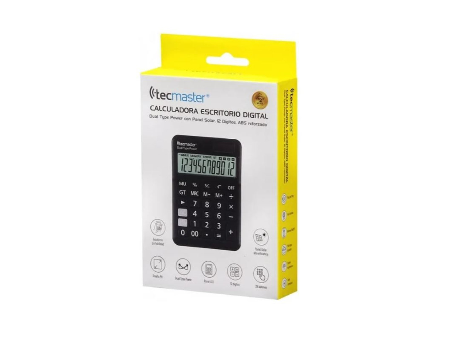Calculadora Con Panel Solar 12 dígitos Tecmaster TM100558 4
