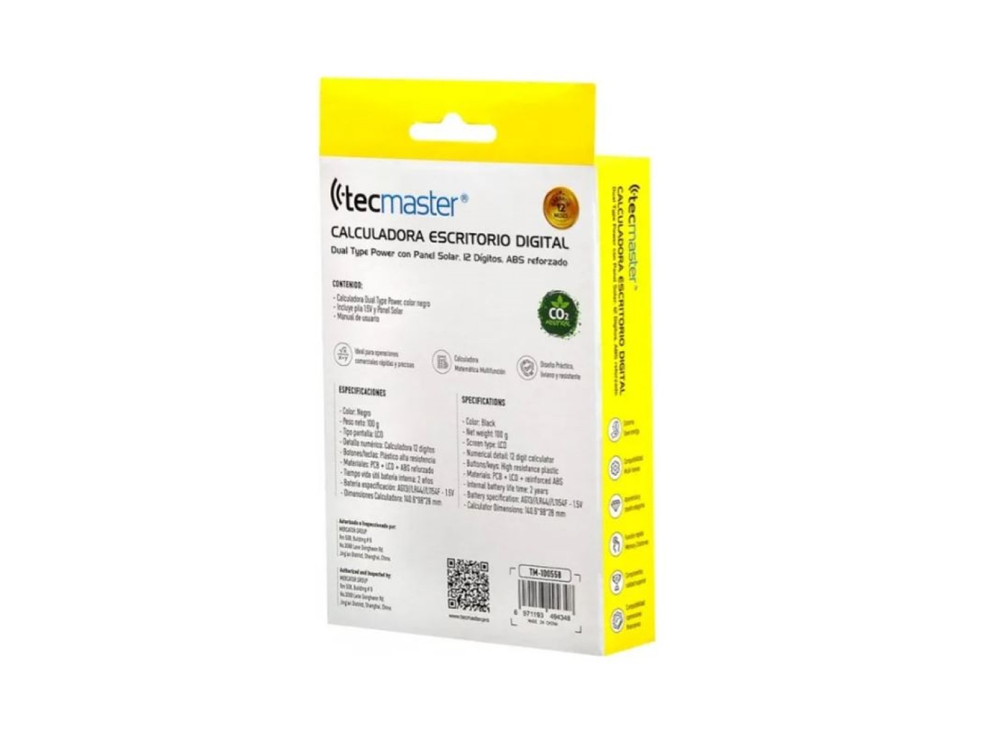 Calculadora Con Panel Solar 12 dígitos Tecmaster TM100558 5