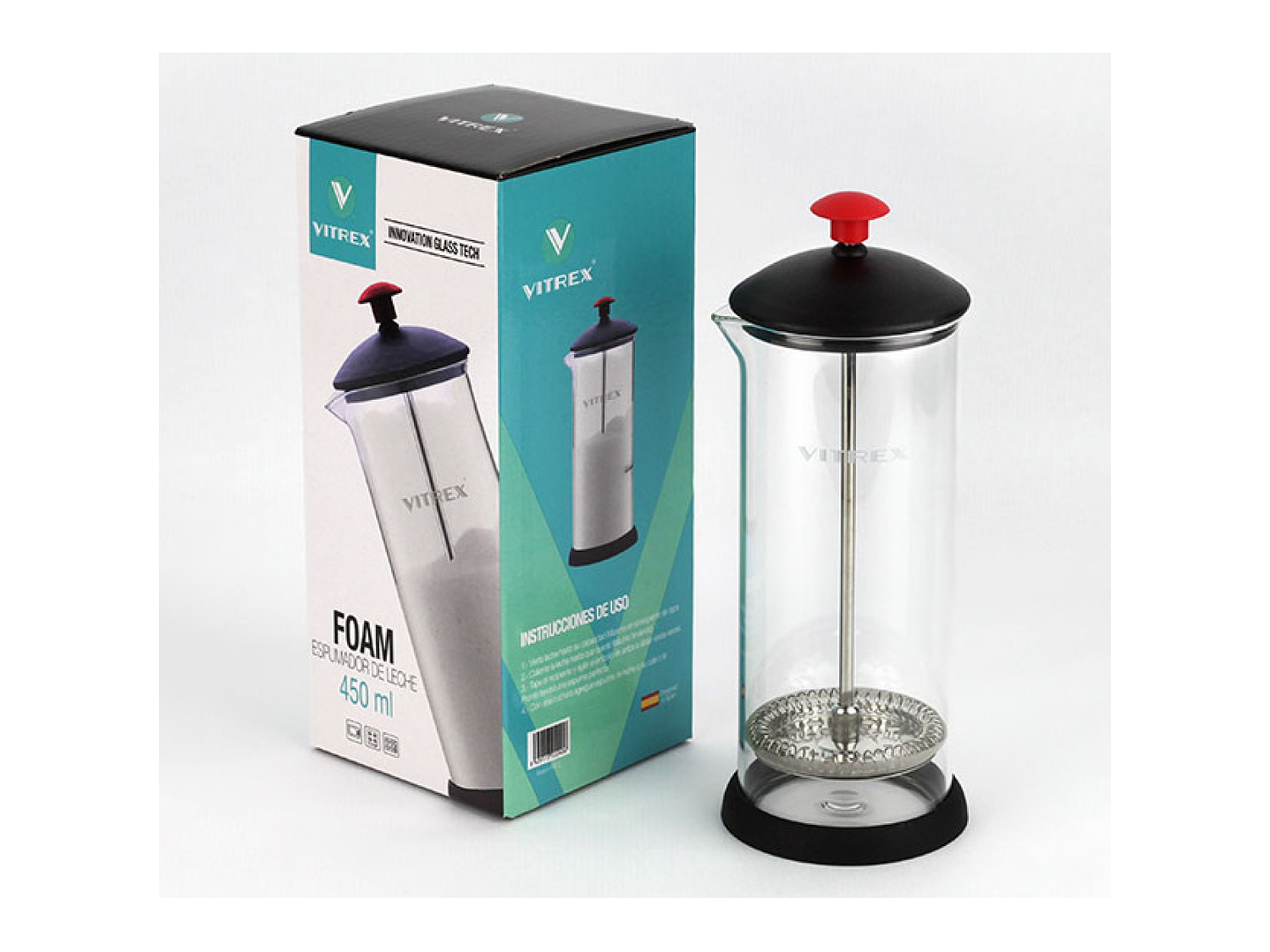 Espumador de leche de Vidrio Foam 450ml Vitrex 7