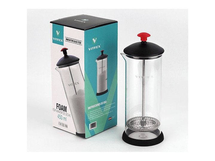 Espumador de leche de Vidrio Foam 450ml Vitrex 7