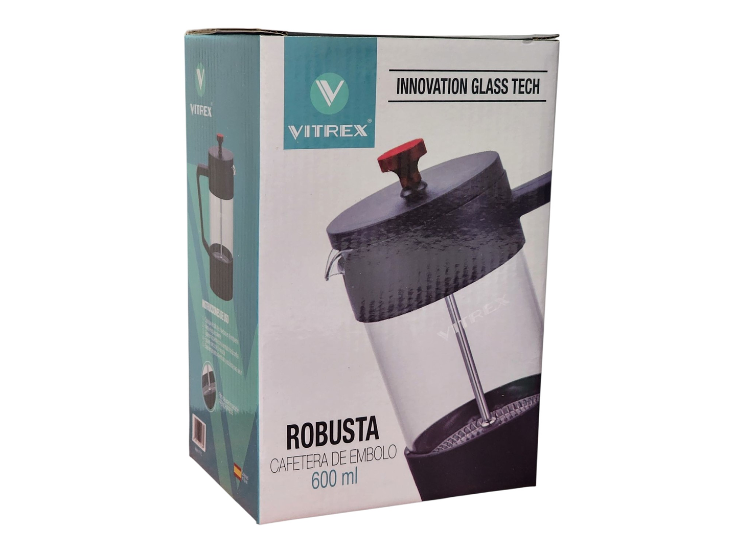 Cafetera de Embolo Francesa Robusta Vitrex 600 ml. 4