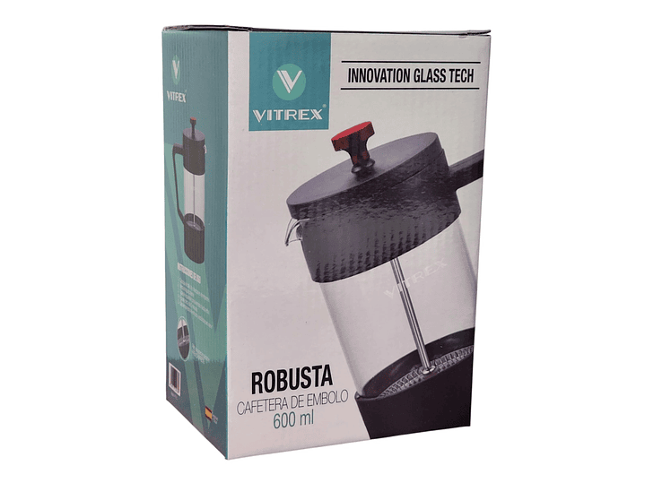 Cafetera de Embolo Francesa Robusta Vitrex 600 ml. 4