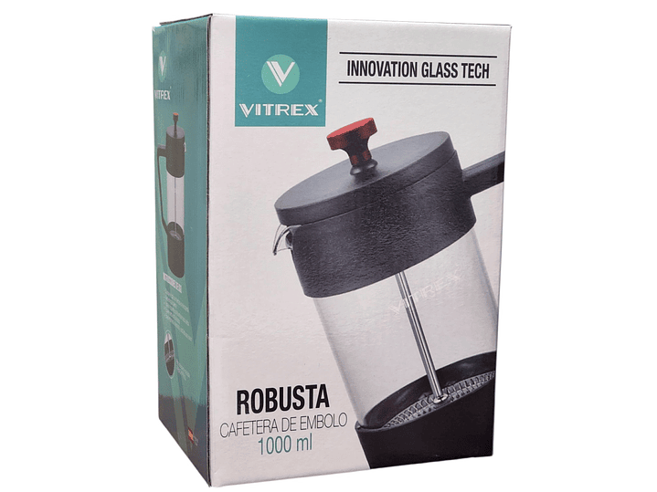 Cafetera de Embolo Francesa Robusta Vitrex 1000 ml. 4