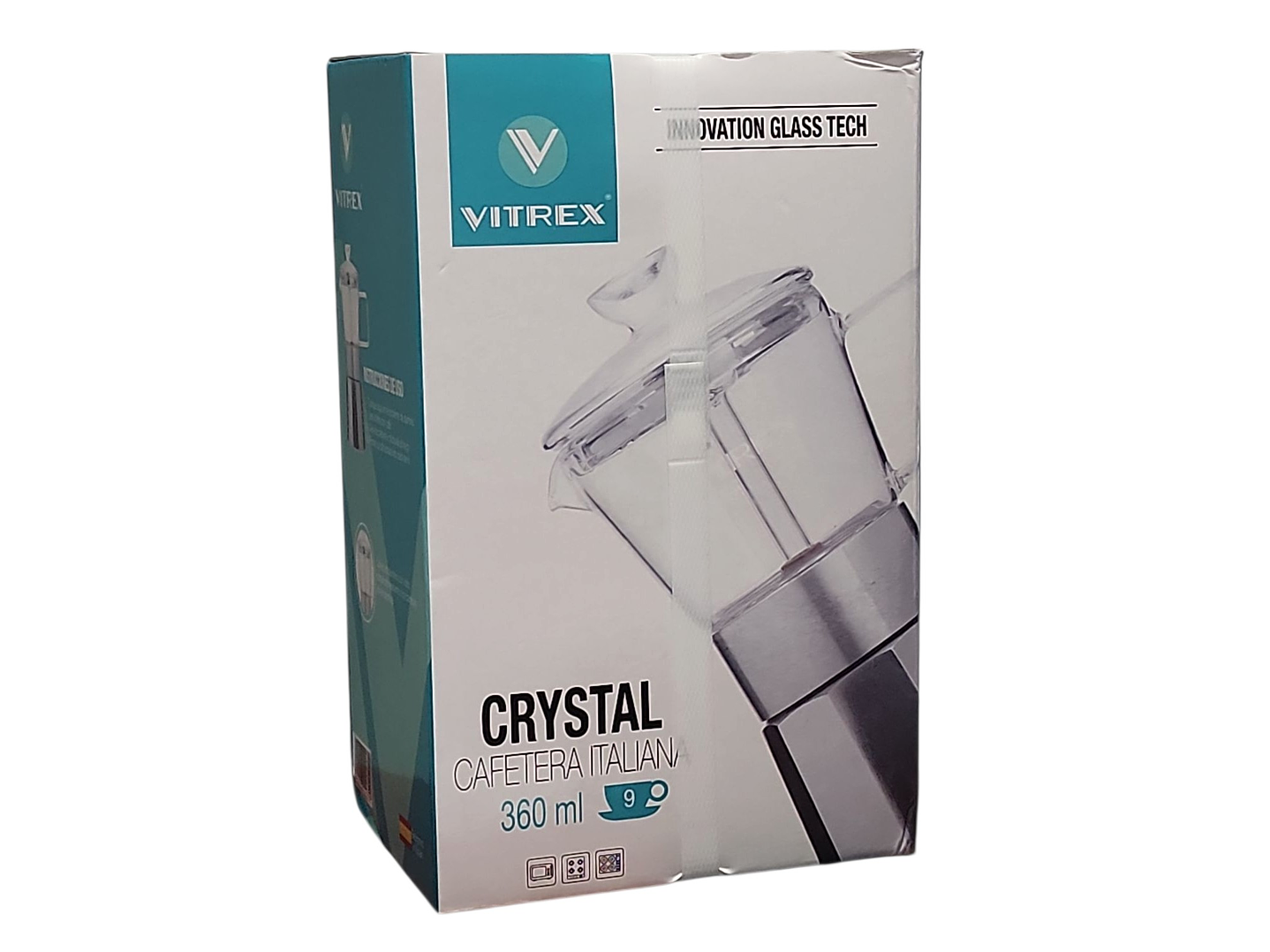 Cafetera Italiana 9 Tazas Crystal Vitrex 360 ml  7