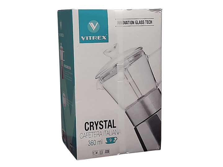 Cafetera Italiana 9 Tazas Crystal Vitrex 360 ml  7