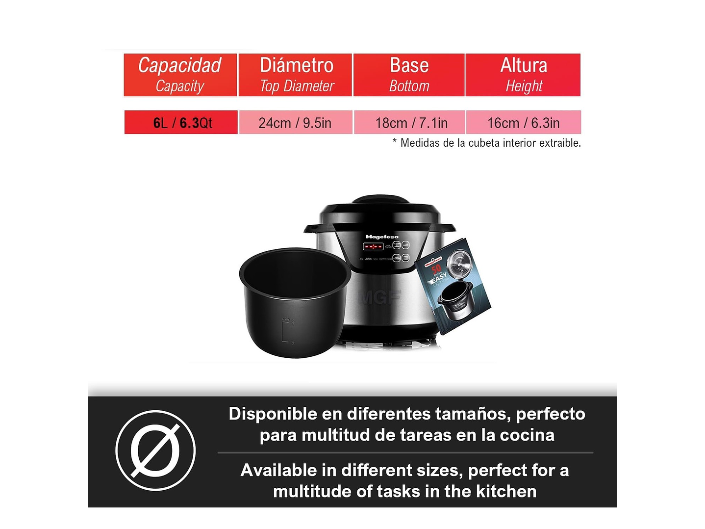 Olla a Presión Eléctrica Magefesa Easy Express 6L MGF6402 5