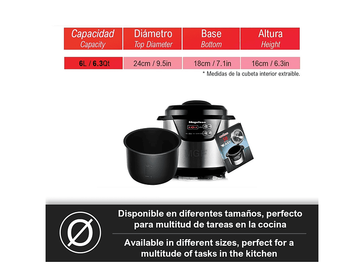 Olla a Presión Eléctrica Magefesa Easy Express 6L MGF6402 5