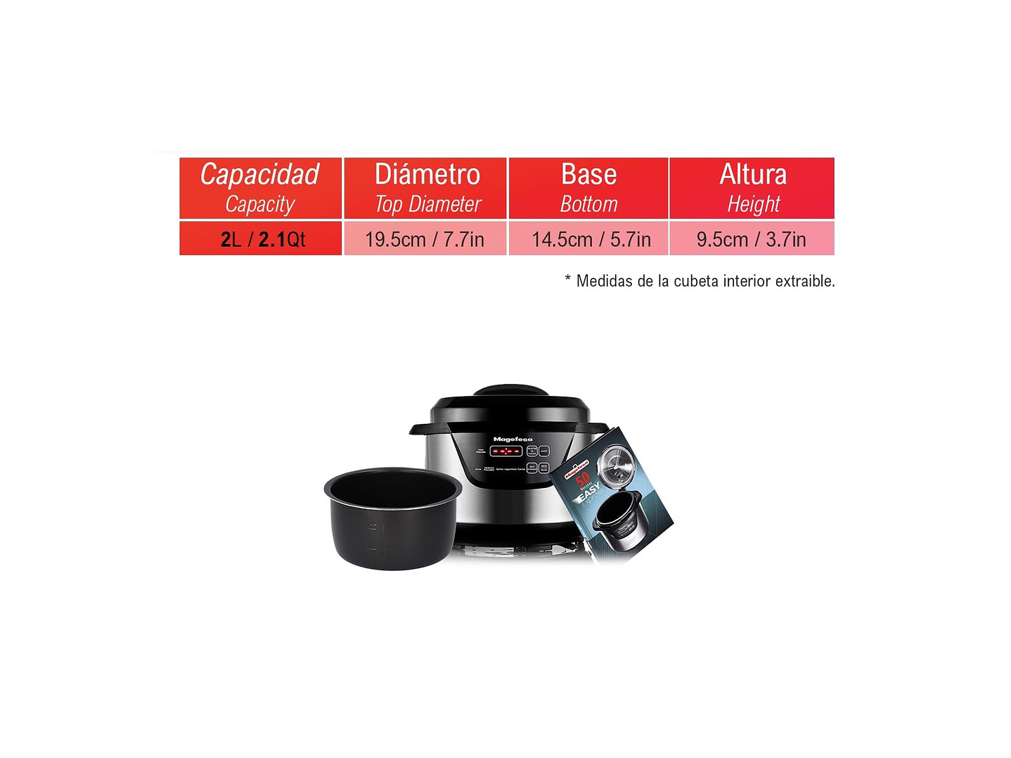 Olla a Presión Eléctrica Magefesa Easy Express 2L MGF6400 5