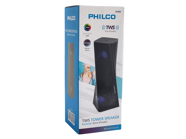 Parlante Portátil Bt 265bk Tower Rgb Philco Negro 5