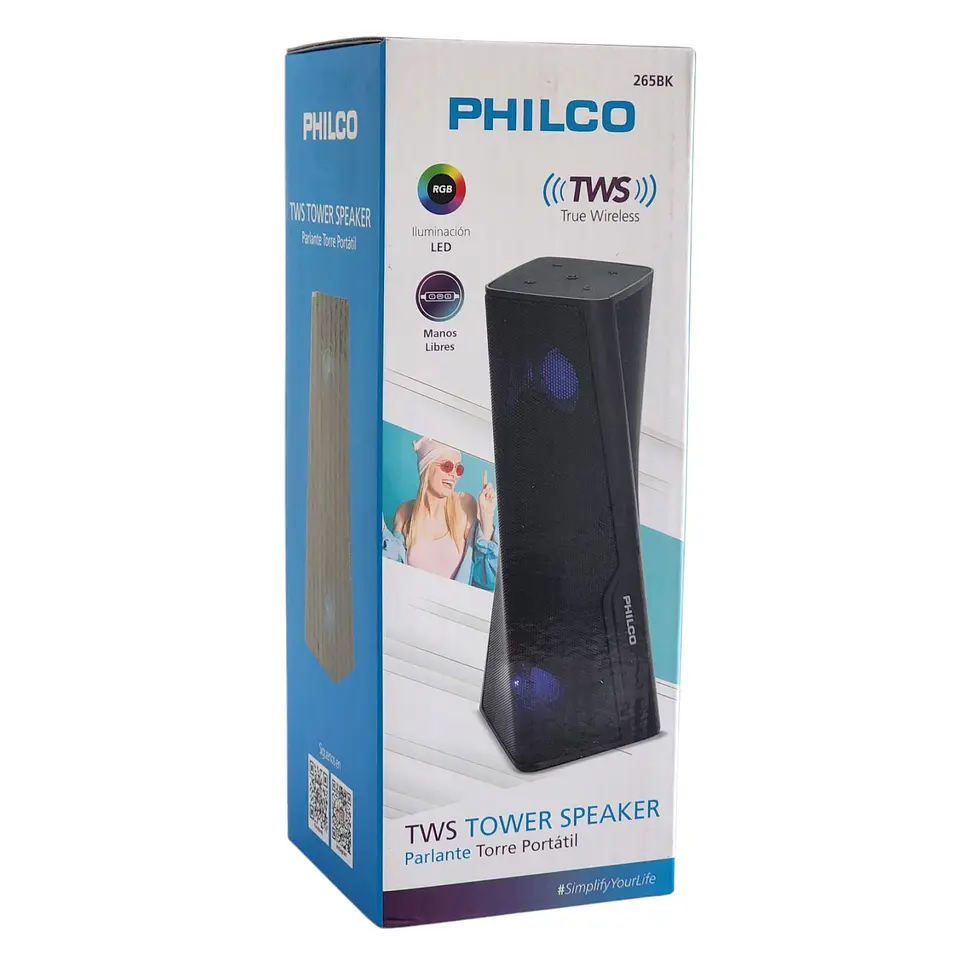 Parlante Portátil Bt 265bk Tower Rgb Philco Negro 5