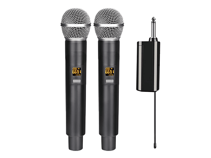 Kit Micrófonos Inalámbricos UHF Philco WM314 con Receptor  3