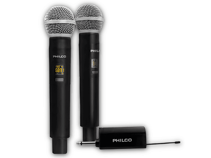 Kit Micrófonos Inalámbricos UHF Philco WM314 con Receptor  4