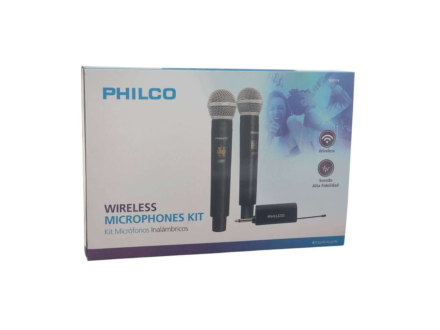 Kit Micrófonos Inalámbricos UHF Philco WM314 con Receptor  5