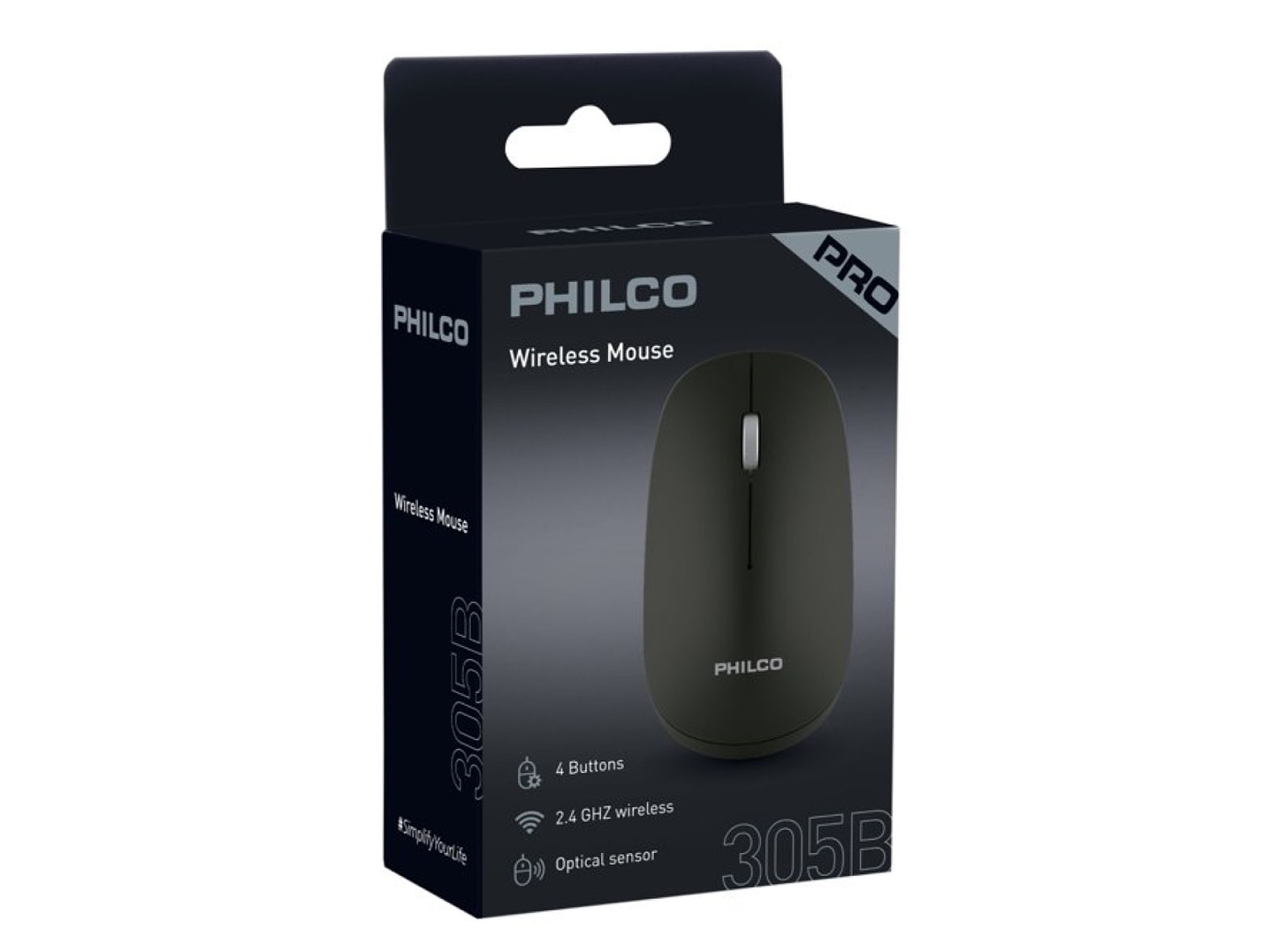 Mouse Inalámbrico USB Óptico Philco Pro 29PPR7305B Negro 7