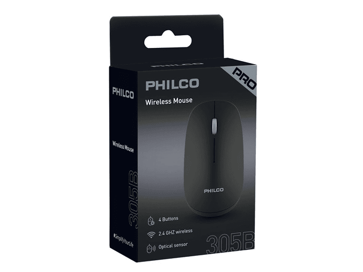 Mouse Inalámbrico USB Óptico Philco Pro 29PPR7305B Negro 7