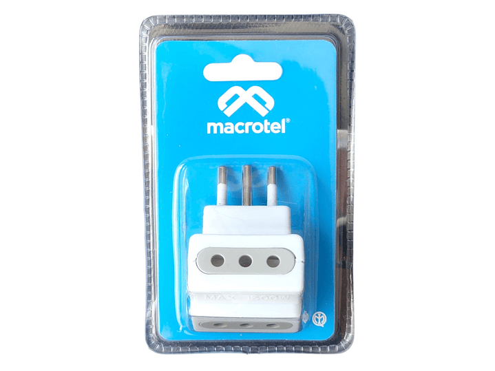 Enchufe Adaptador Triple 1500W ME-1103 Macrotel 4
