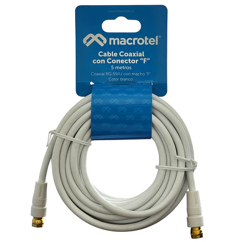 Cable Coaxial RG-59/U 5 mt con Conector “F” Macho MV-812