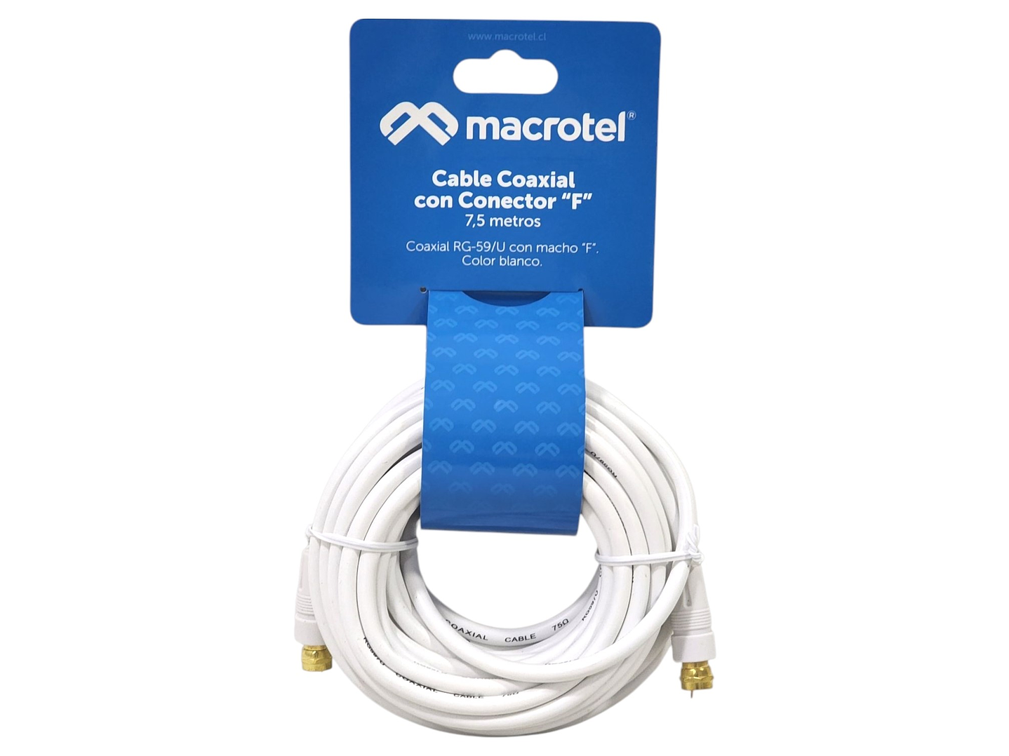 Cable Coaxial RG-59/U 7,5 m con Conector “F” Macho MV-820 1