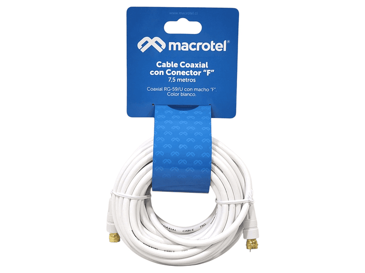 Cable Coaxial RG-59/U 7,5 m con Conector “F” Macho MV-820 1
