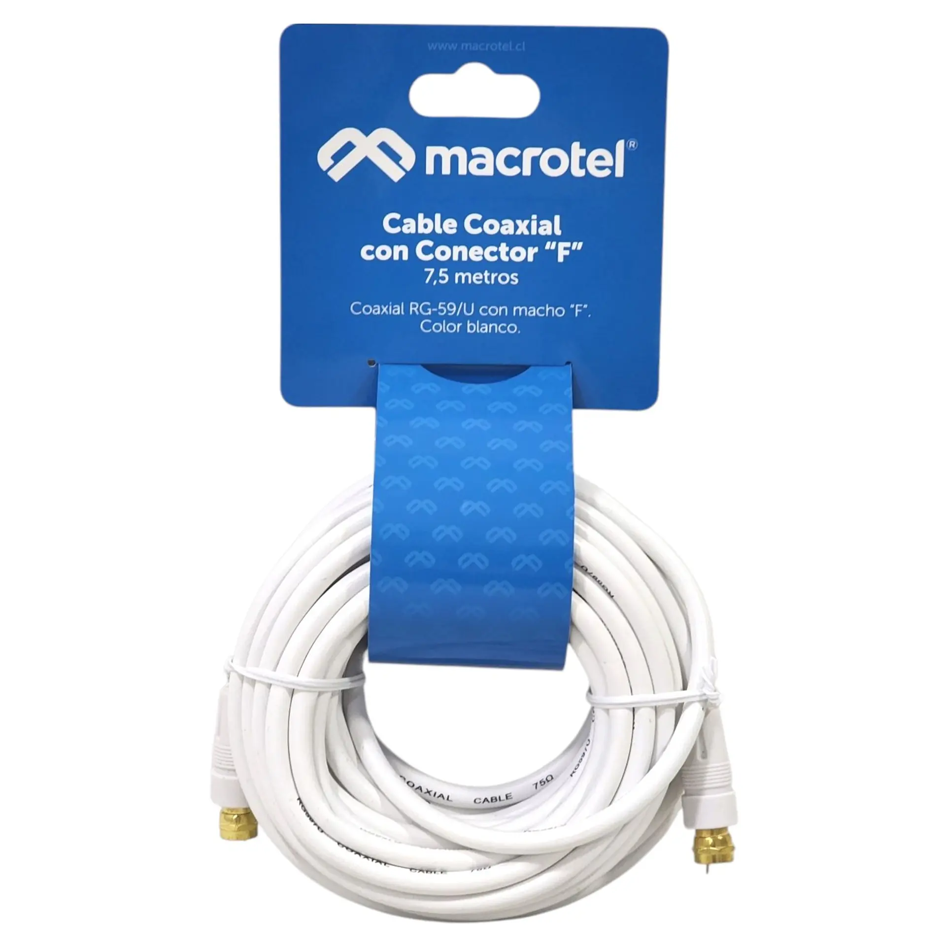 Cable Coaxial RG-59/U 7,5 m con Conector “F” Macho MV-820 1