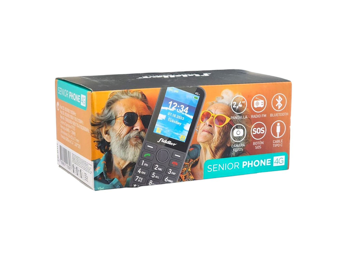 Teléfono Celular Senior Fiddler D117 4G Negro 5