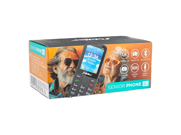 Teléfono Celular Senior Fiddler D117 4G Negro 5