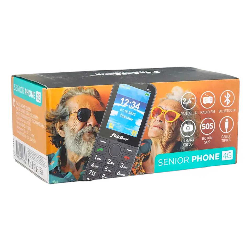 Teléfono Celular Senior Fiddler D117 4G Negro 5