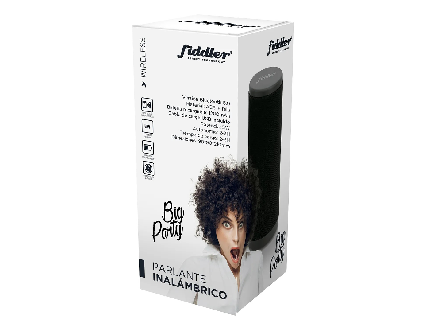 Parlante Portátil Bt Big Party Fiddler FD3823 Negro 3