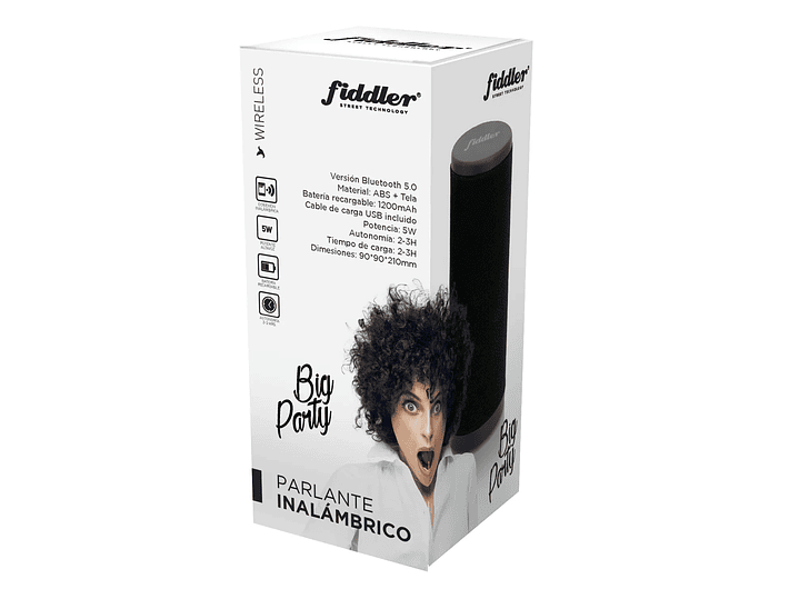Parlante Portátil Bt Big Party Fiddler FD3823 Negro 3