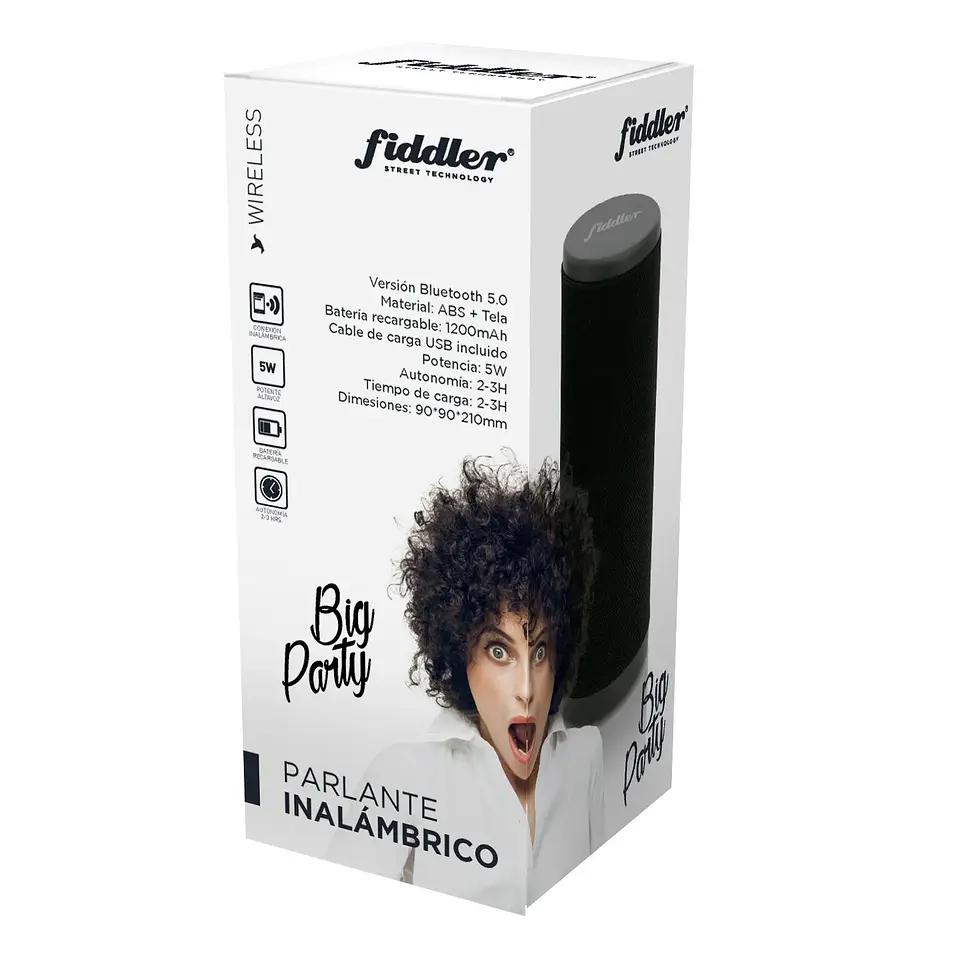 Parlante Portátil Bt Big Party Fiddler FD3823 Negro 3