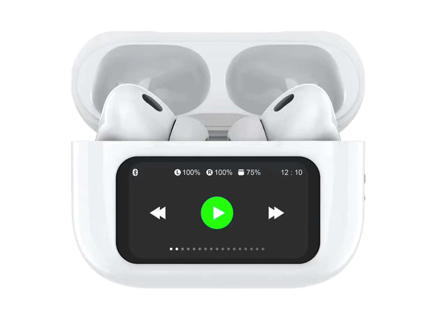 Audífonos Mini Pods TWS Pantalla touch T9 Blanco Fiddler 1