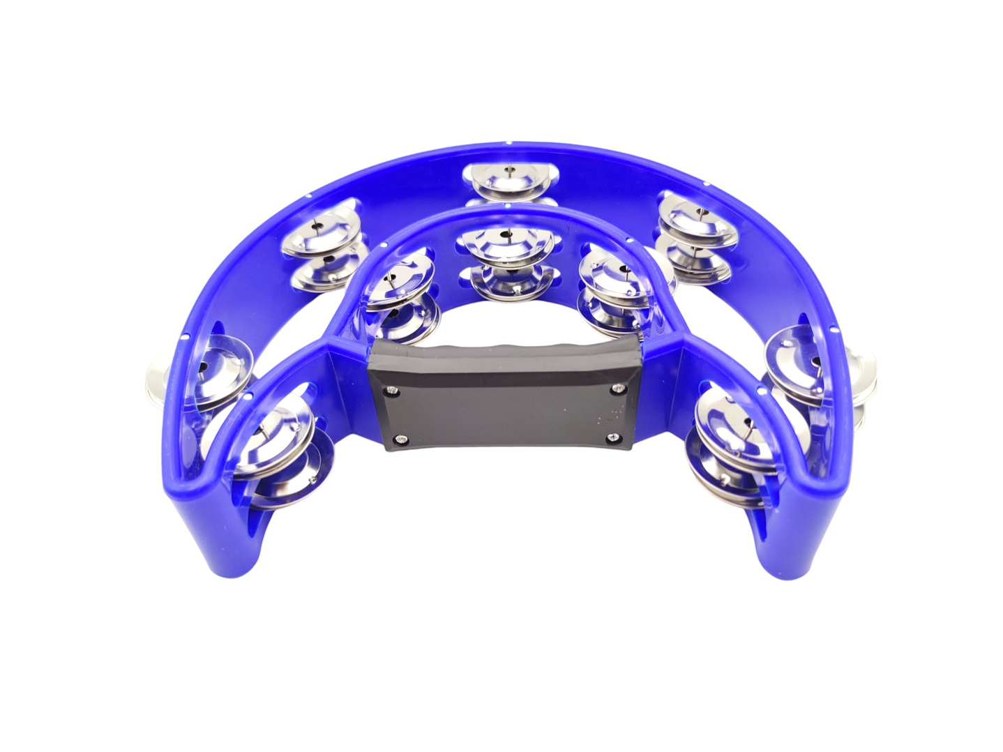 Pandero Media Luna Doble Fila Sonaja 20x20cm Azul 4