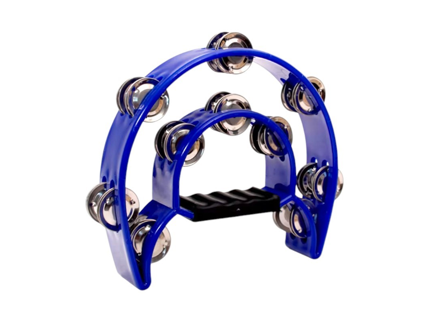 Pandero Media Luna Doble Fila Sonaja 20x20cm Azul 5