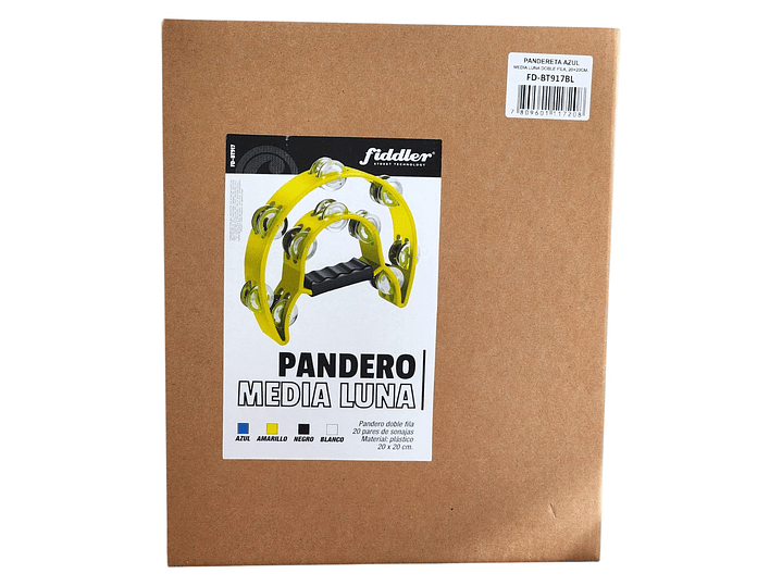 Pandero Media Luna Doble Fila Sonaja 20x20cm Azul 7