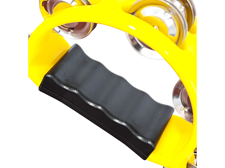 Pandero Media Luna Doble Fila Sonaja 20x20cm Amarillo 4