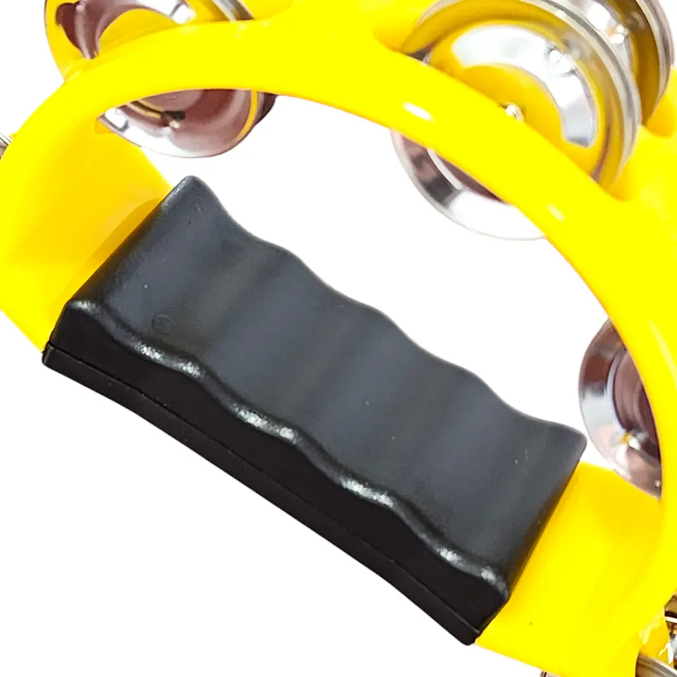 Pandero Media Luna Doble Fila Sonaja 20x20cm Amarillo 4