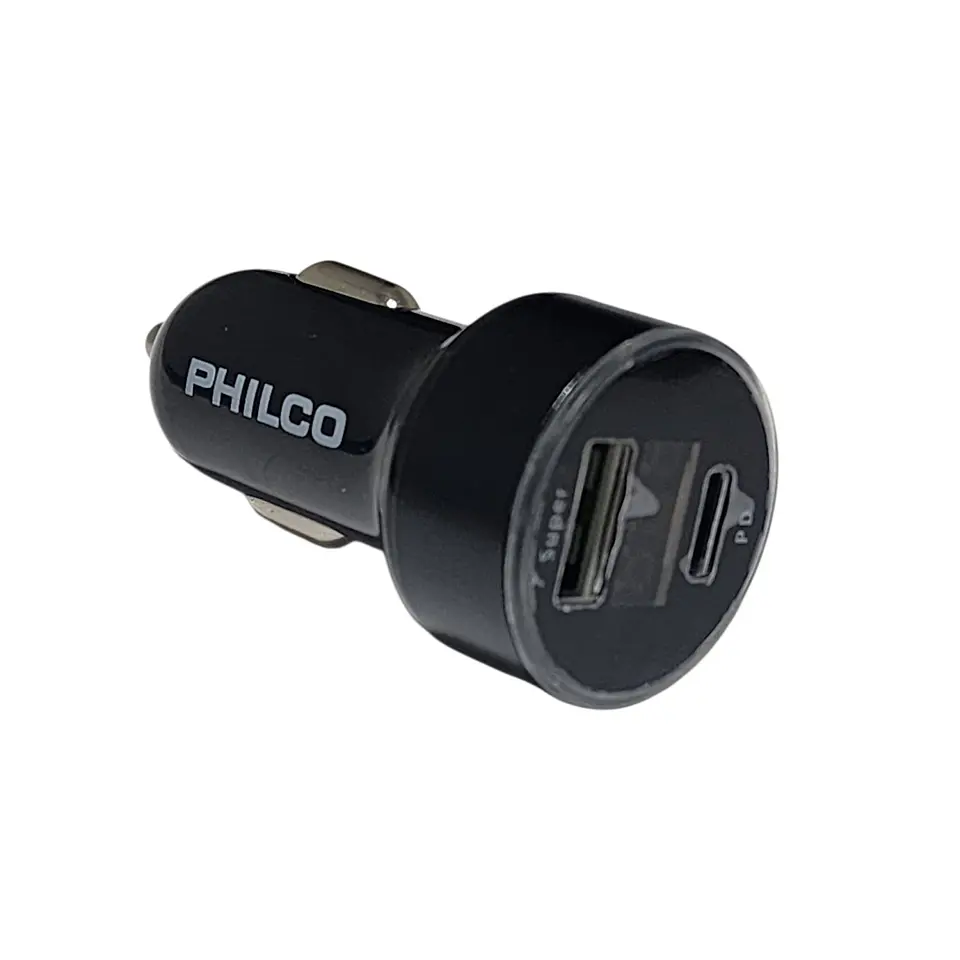 Cargador de Auto USB 3.0 + USB-C Pantalla LED LD49A Philco 4