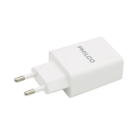Cargador Rápido 2.1A Doble USB + Cable Micro USB Philco 